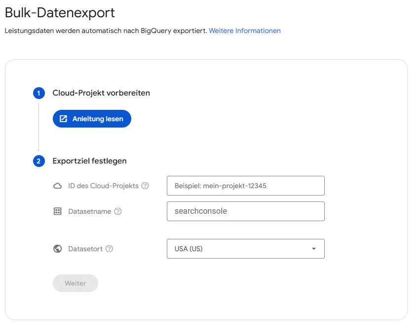 Search Console BigQuery Export